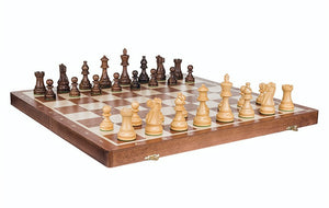 Jeu d'Échecs Taille Moyenne<br> en Bois d'Acajou