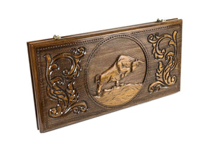 Plateau de Backgammon en Bois Marqueté de Hêtre