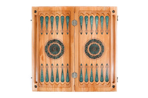 Backgammon en Bois Massif Ouvert
