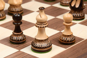 Echiquier en Bois Brûlé avec Fou Blanc