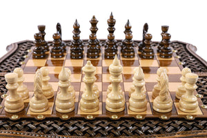 coffret echecs et jeu backgammon cavalier