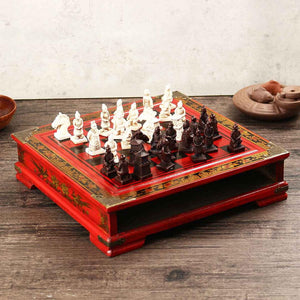 Echiquier et Jeu d'Echecs Guerriers Chinois Reine