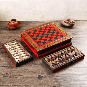 Echiquier et Jeu d'Echecs Guerriers Chinois Table
