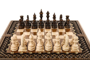 Jeu d'Echecs en Bois 40 cm en Noyer