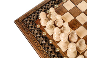Jeu d'Echecs en Bois 40 cm Pions Noirs