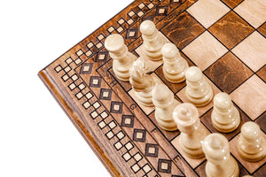 Jeu d'Echecs en Bois Original Pions Noirs