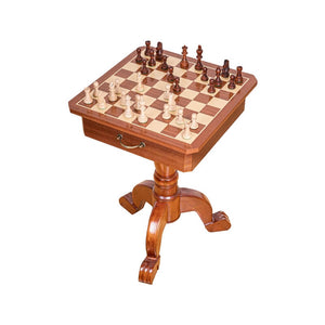 Jeu d'Echecs sur Table en Bois d'Acajou