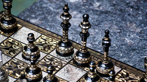 Pièces d'Échecs en Métal avec Pions