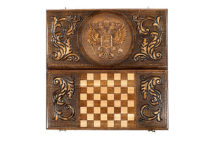 Plateau de Backgammon Armoiries Russie Serrure
