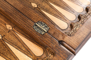 Plateau Backgammon Loup en Hêtre