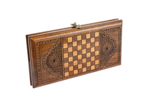 Plateau de Backgammon Orné Damier