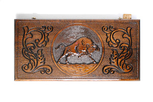 Plateau de Backgammon Taureau en Bois