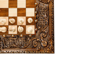 Table d'Echecs de Luxe Pions Blancs