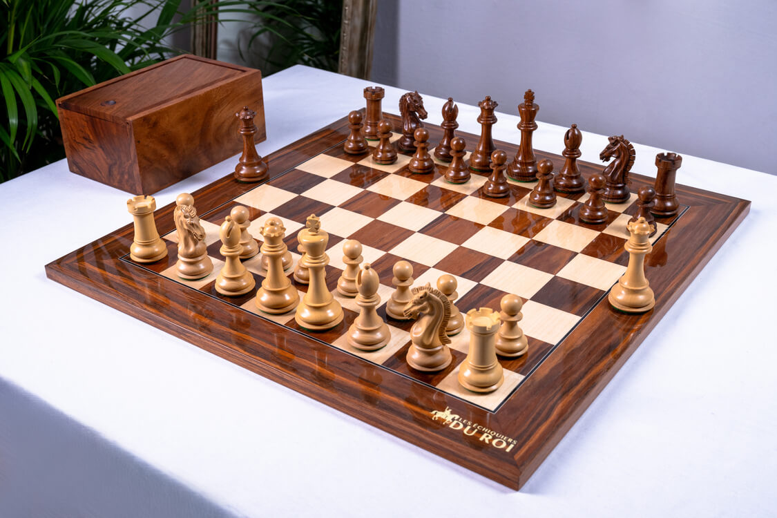 Jeu d'Échecs Équilibre <br>en Palissandre et Sheesham