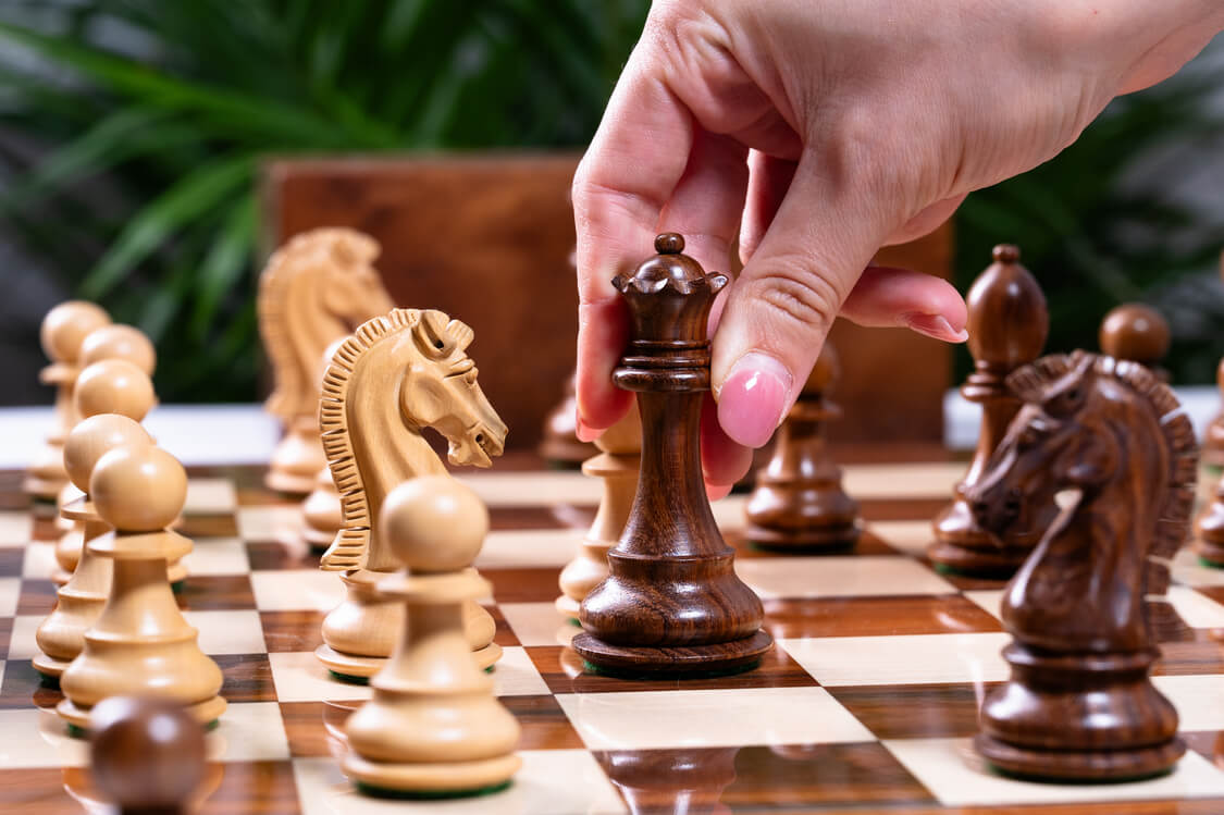 Jeu d'Échecs Équilibre <br>en Palissandre et Sheesham