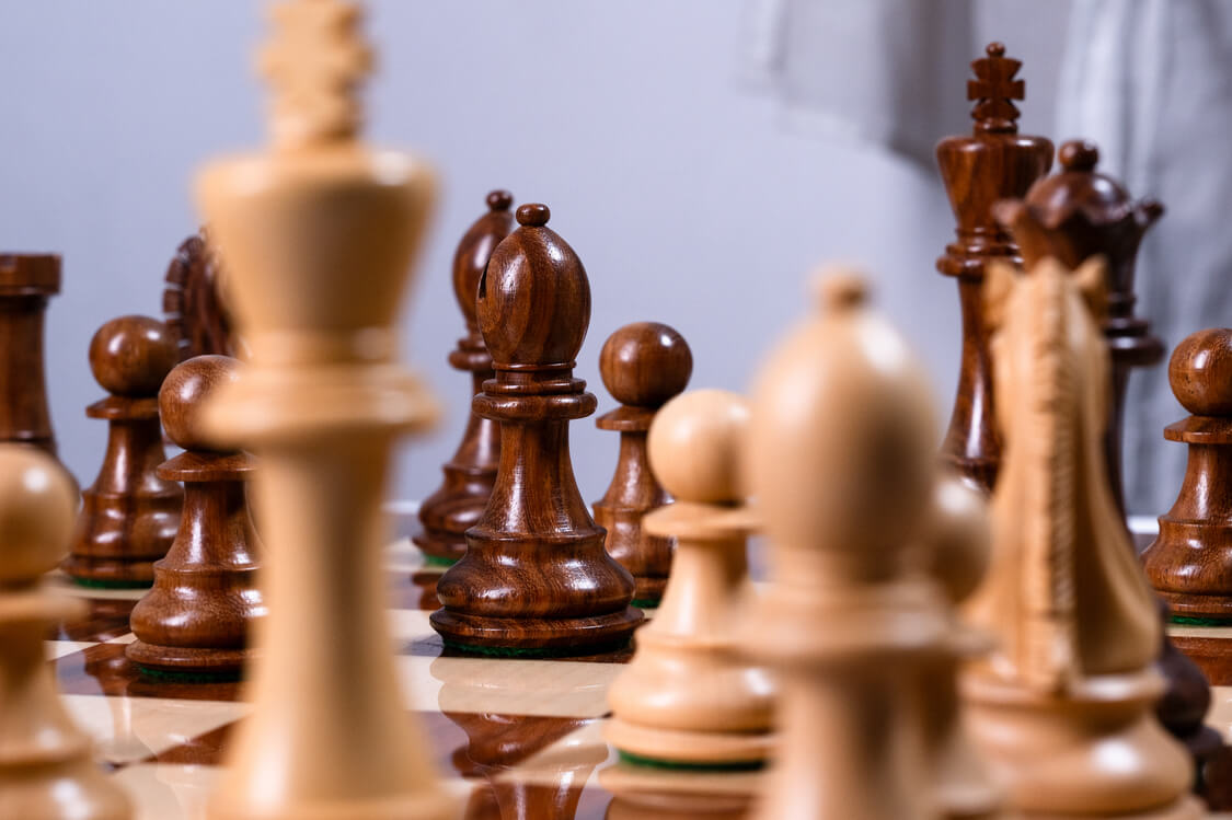 Jeu d'Échecs Équilibre <br>en Palissandre et Sheesham