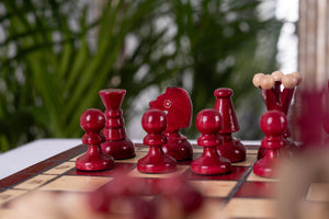 Echiquier Cerise <br>et son Jeu d'Échecs