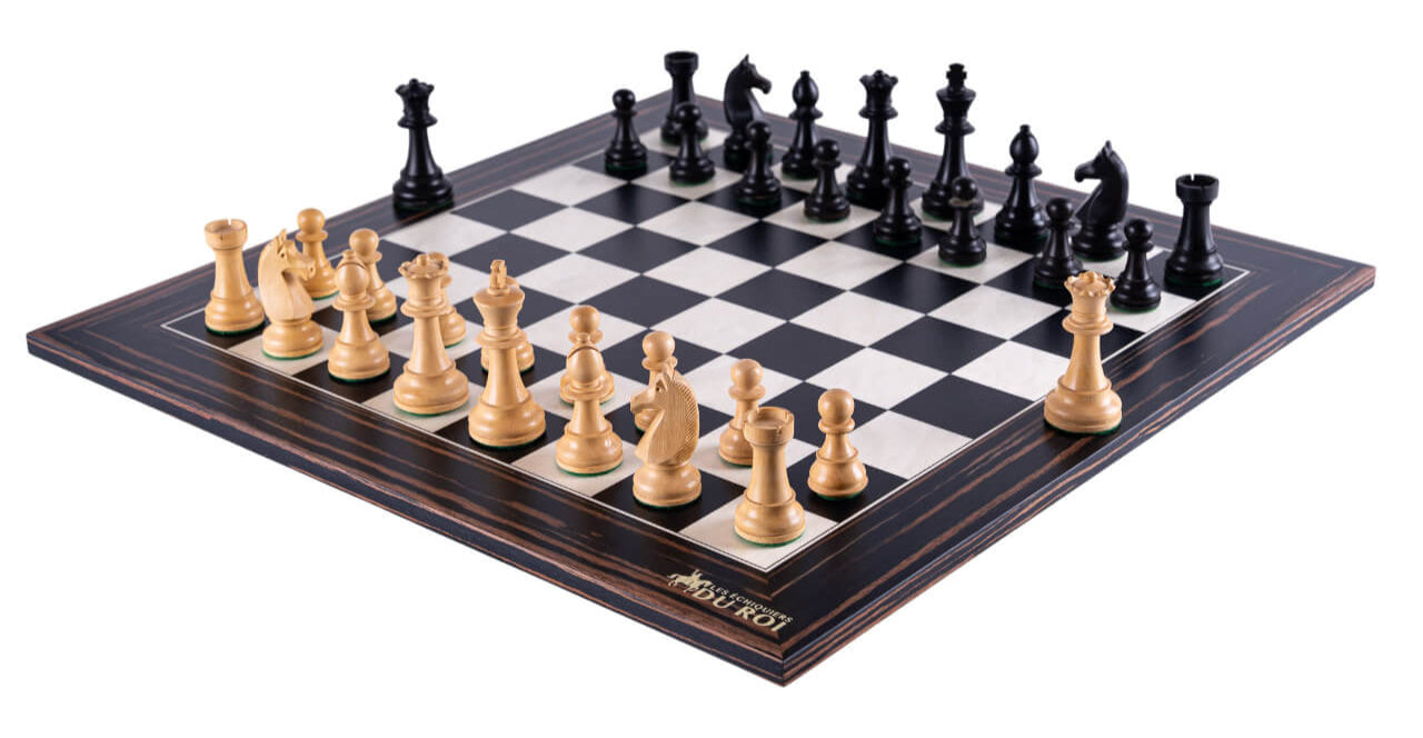 Jeu d'Échecs Galerie <br>en Bois d'Ébène & Buis