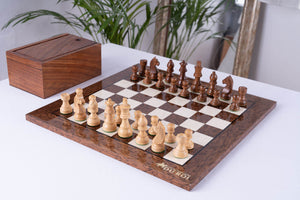 Jeu d'Échecs Suprême <br>en Loupe de Frêne et Buis
