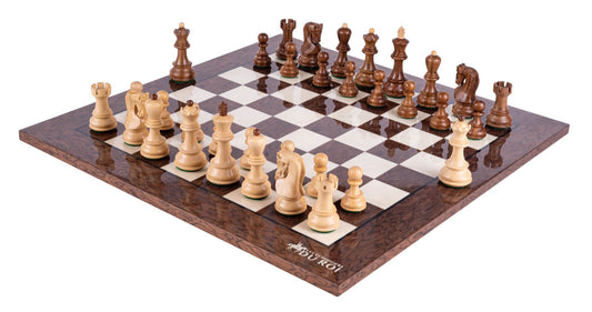 Jeu d'Échecs Suzerain <br>en Loupe de Frêne et Buis