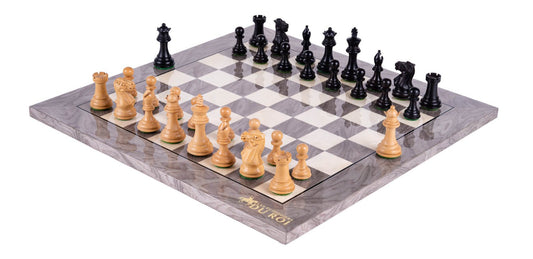 Jeu d'Échecs Emblème <br>en Loupe de Frêne et Buis