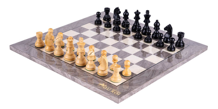 Jeu d'Échecs Perle  en Loupe de Frêne et Buis