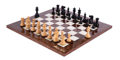 Jeu d'Échecs Guerrier <br>en Loupe de Frêne et Buis