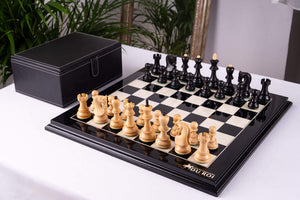 Jeu d'Échecs Virtuose <br>en Bois d'Ébène et Buis