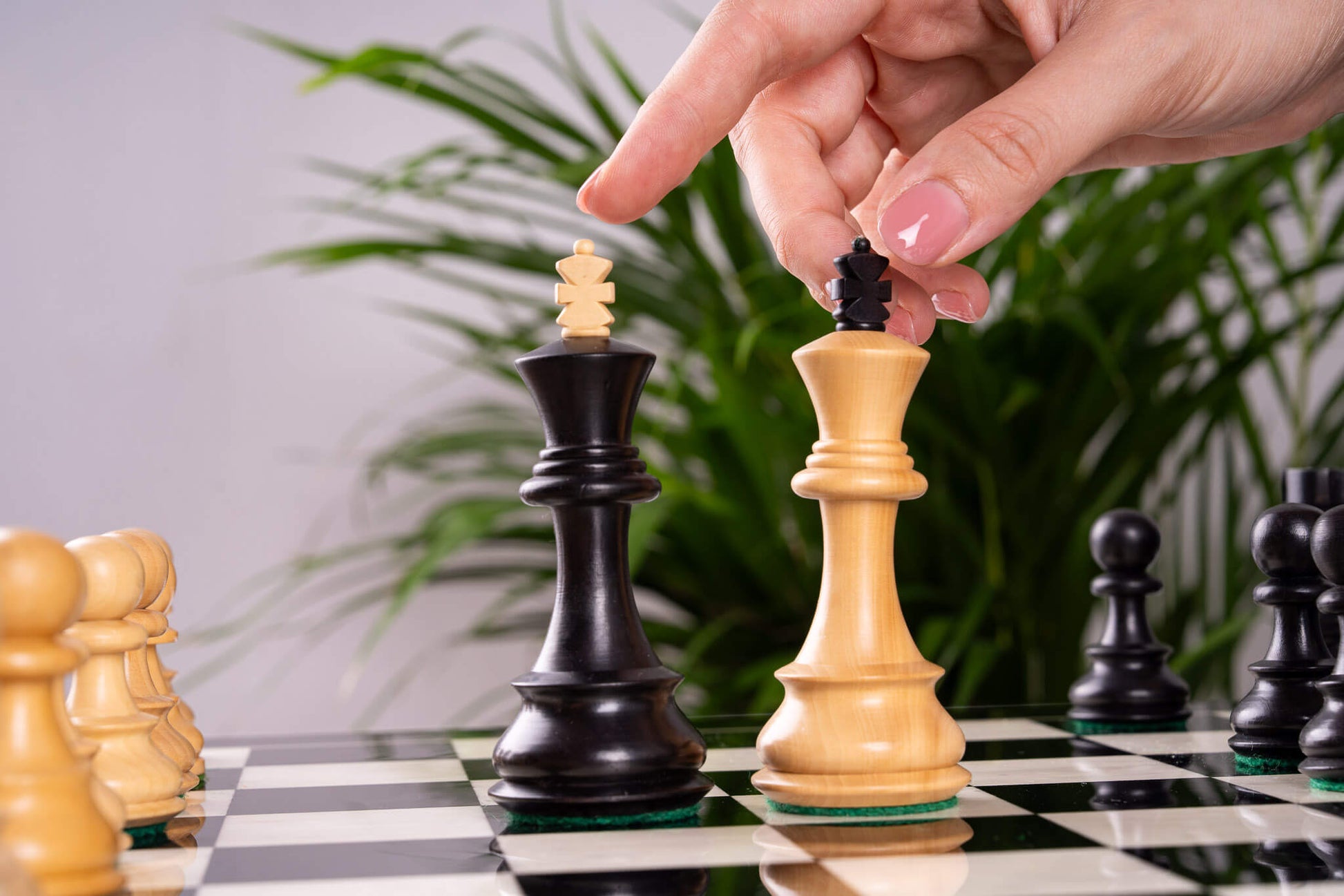 Jeu d'Échecs Virtuose <br>en Bois d'Ébène et Buis