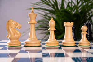 Jeu d'Échecs Bleu Céleste <br>en Loupe de Frêne