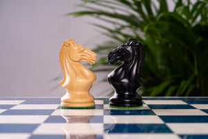 Jeu d'Échecs Bleu Céleste <br>en Loupe de Frêne