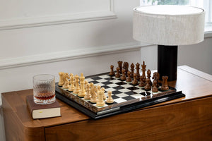 Jeu d'Échecs Couronne <br>en Bois d'Ébène