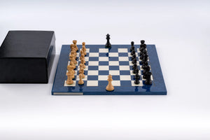Jeu d’Échecs Azur en Loupe de Frêne et Buis — photo 2