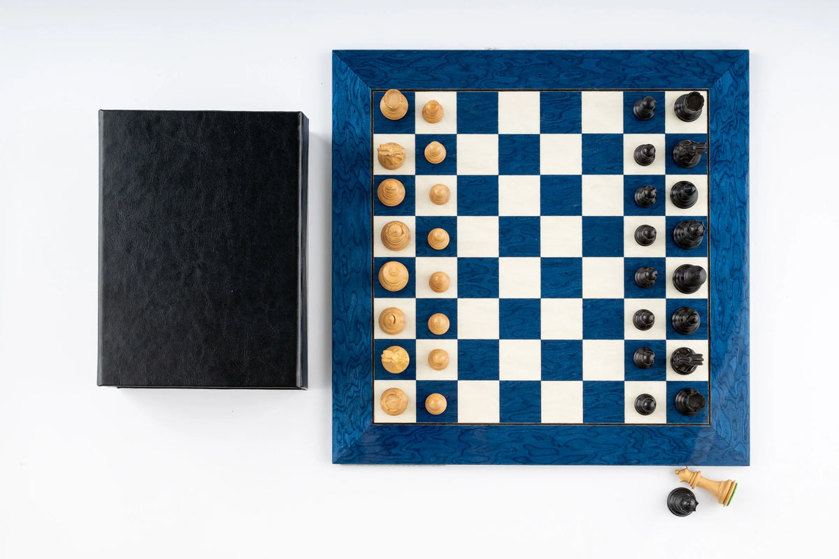 Jeu d’Échecs Azur en Loupe de Frêne et Buis — photo 7