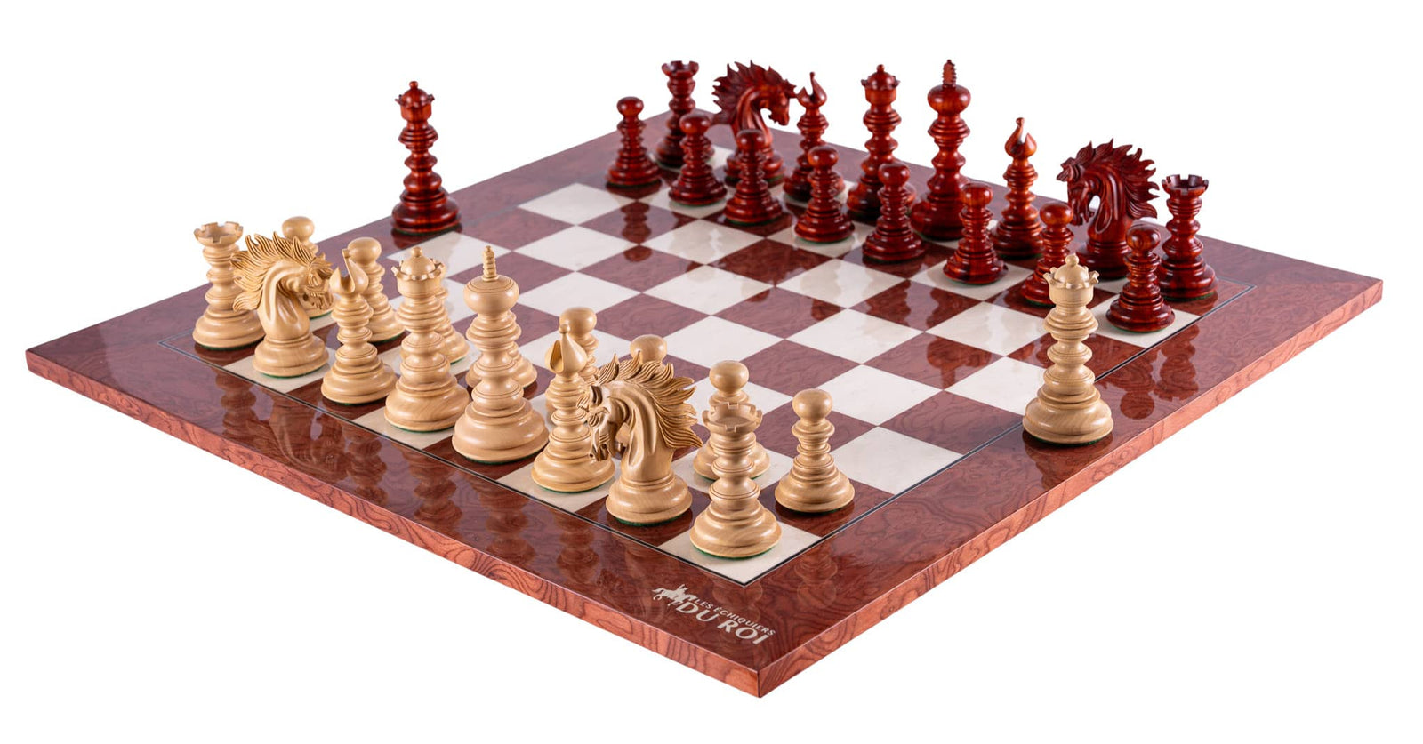Jeu d’échecs Renaissance <br>en bois rose et frêne (Haute Brillance)