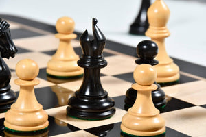 Pièces d'Échecs Dynastie <br>en Bois d'Ébène
