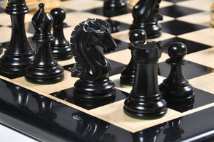 Pièces d'Échecs Dynastie <br>en Bois d'Ébène