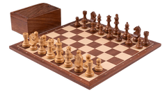 Jeu d’échecs Vintage<br> Lettré et Chiffré en bois d'acajou