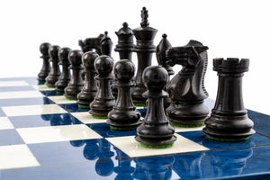 Jeu d'Échecs Azur <br>en Loupe de Frêne et Buis