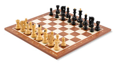 Jeu d'Échecs Étendard <br>en Bois d'Acajou et Buis