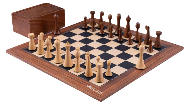 Jeu d'Échecs Moderne Minimaliste <br>en Bois