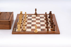 Jeu d'échecs Monument en bois de palissandre — ensemble avec boîte