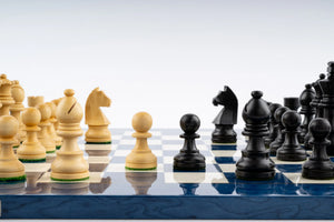 Jeu d’Échecs Saphir en Loupe de Frêne et Buis — photo 4