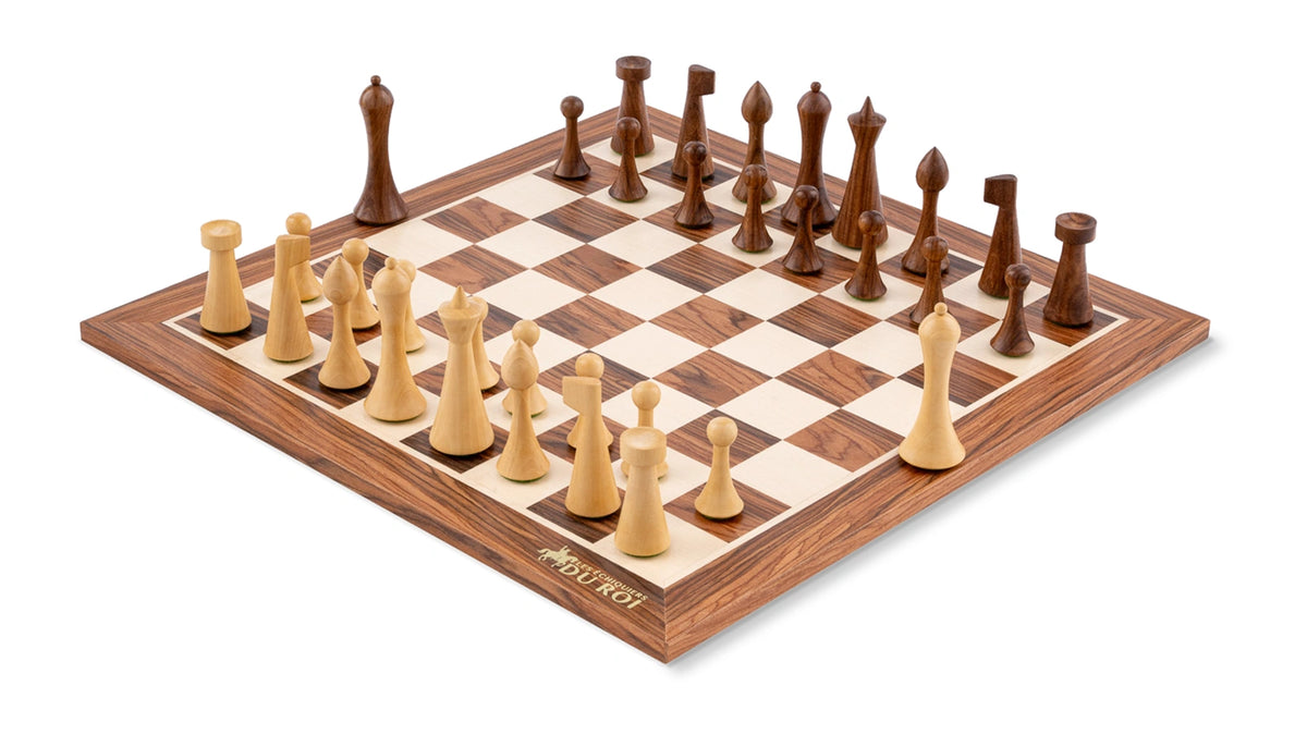 Jeu d'Échecs Symphonie en Bois de Palissandre — vue générale sur fond blanc