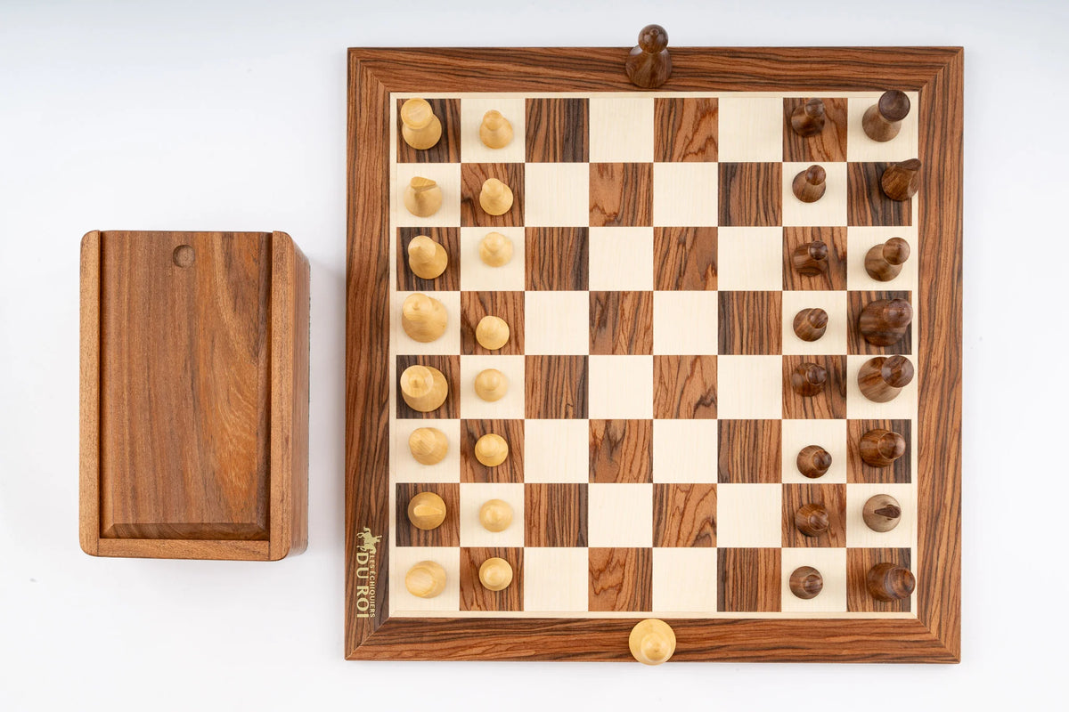 Jeu d'Échecs Symphonie en Bois de Palissandre — vue du dessus