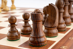 Jeu d'Échecs de Tournoi <br>en Bois d'Acajou Numéroté