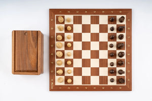 Jeu d'Échecs Viking en Bois d'Acajou — vue du dessus