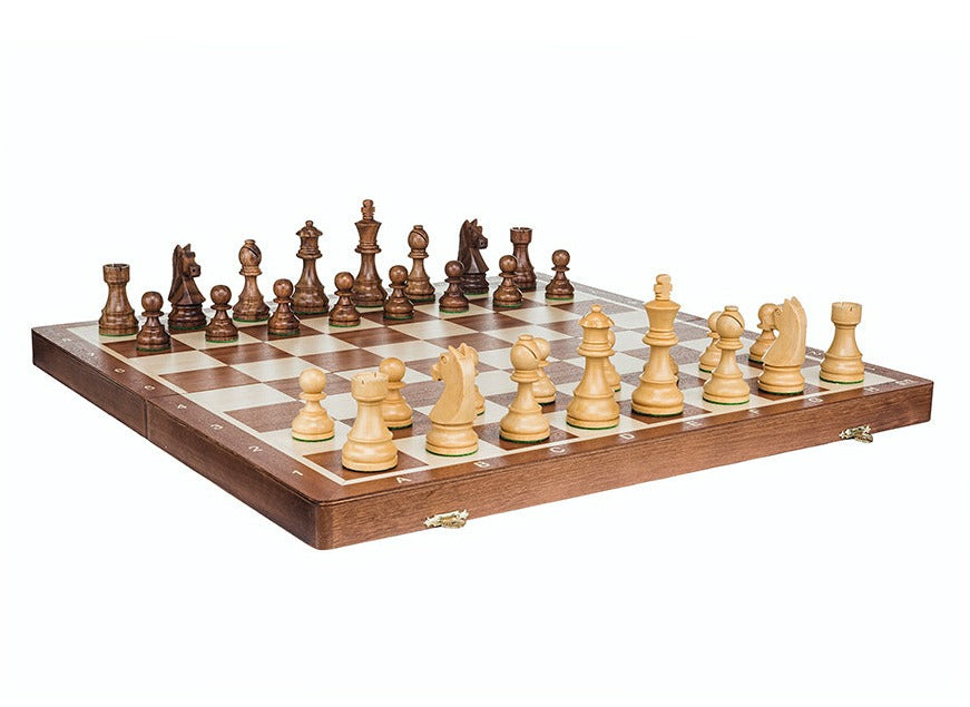 Jeu d'Échecs Taille Moyenne<br> en Bois d'Acajou