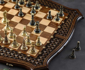 Pièces d'échecs <br>en Bronze Forgé