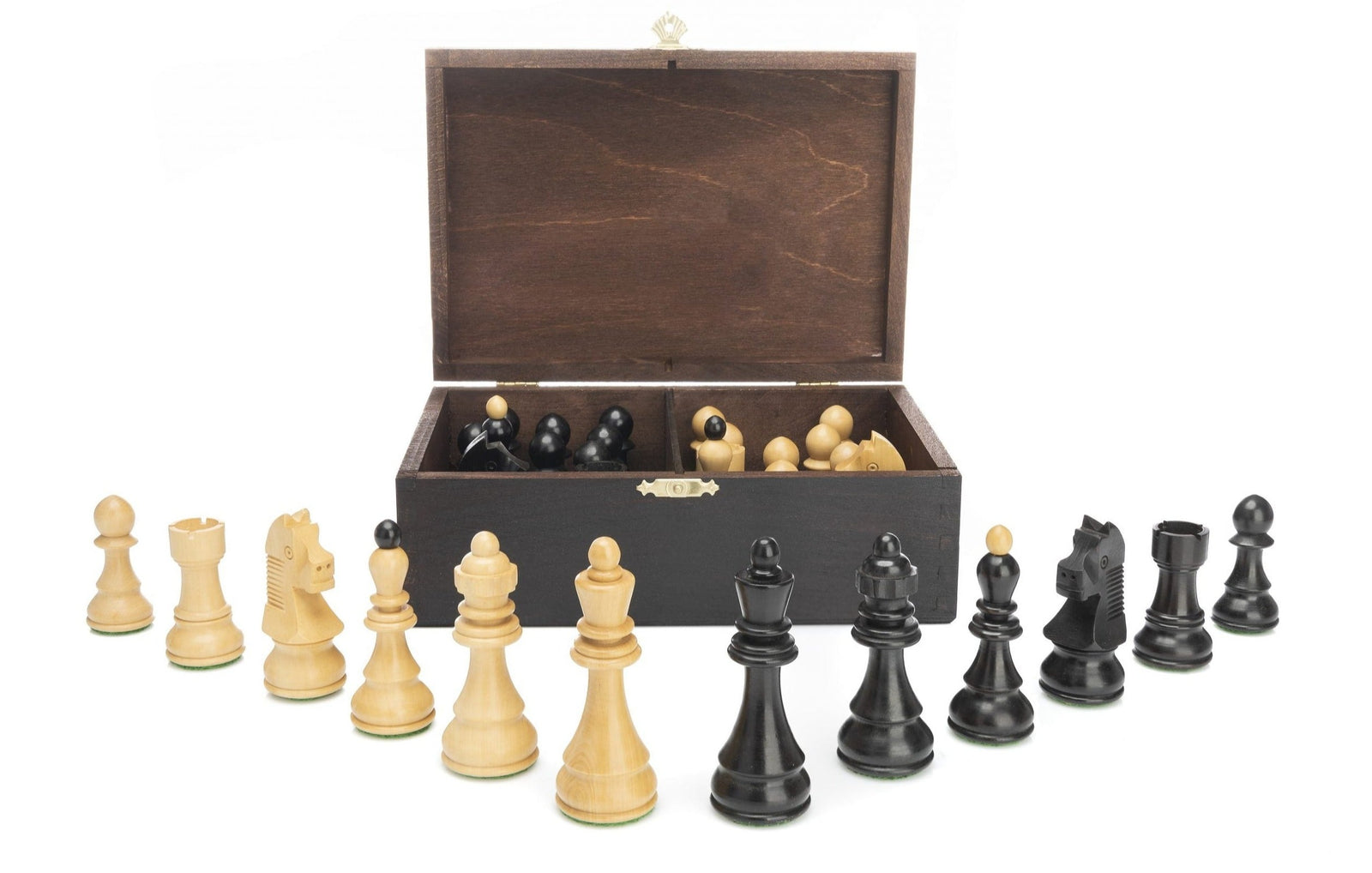 Pièces d'Échecs en Bois <br>avec Boîte en Sesham